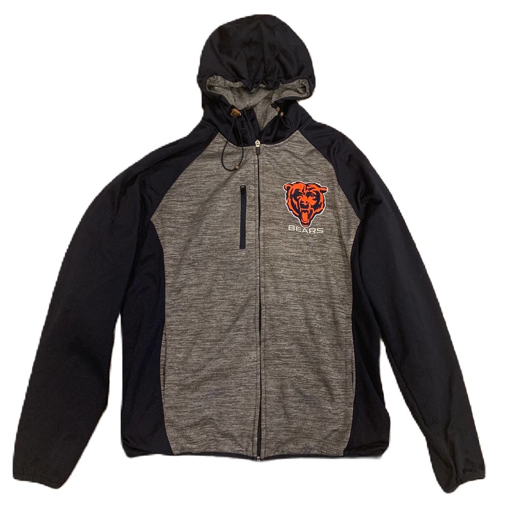 Chicago Bears NFL Full Zip Hoodie Jacket with Chest Pocket Men's Size Large
